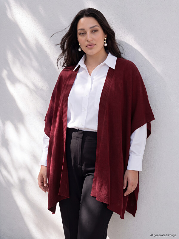 LCW Curve Bordo Kardigan Žena
