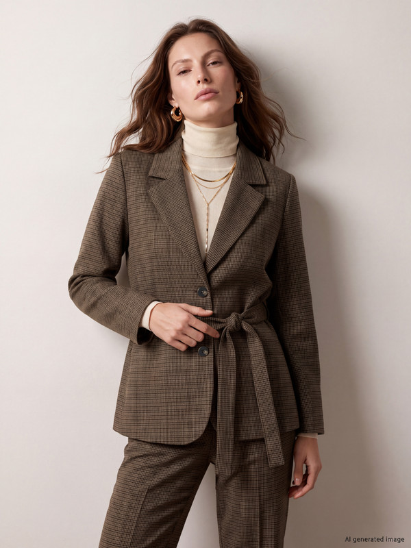LCW STUDIO Sacou blazer cu carouri pentru femei