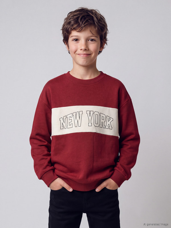 LCW Kids Bluzë sportive me stampim New York për djem