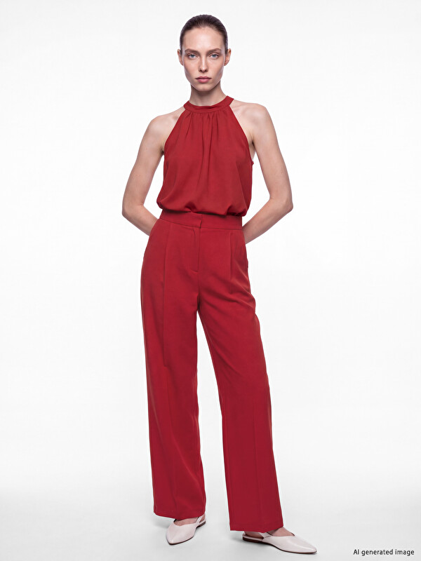 LCW Comfort Elastic Waist Women's Pleated Trousers