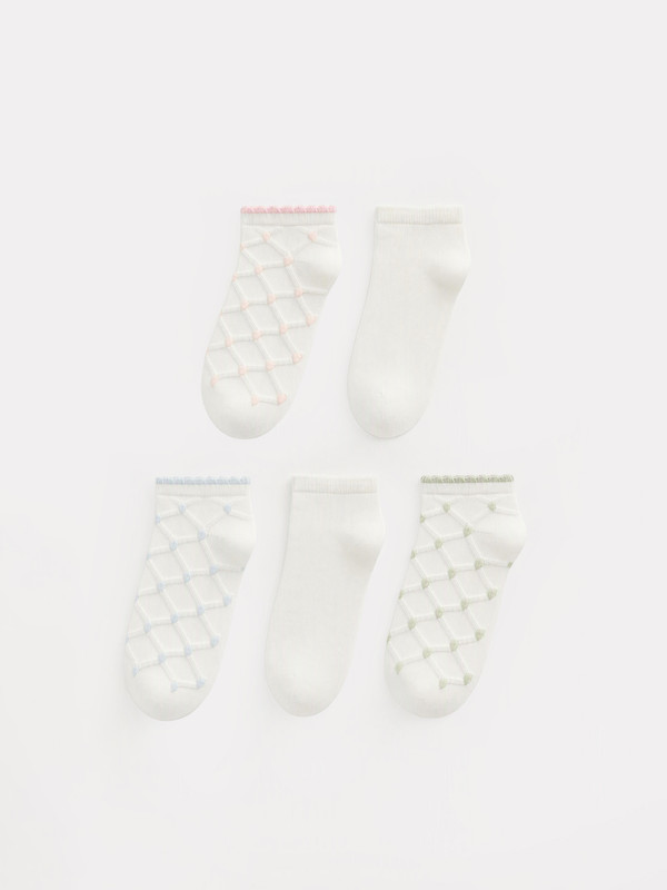 LCW DREAM Patterned Women's Trainer Socks 5 Pack