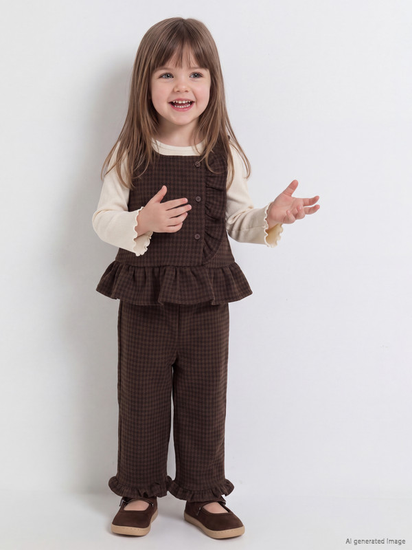 LCW baby Houndstooth Patterned Baby Girls' Set
