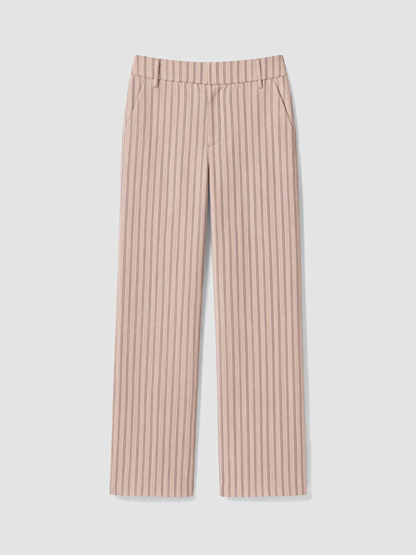 LCW Modest Geniş Paça Çizgili Kadın Pantolon