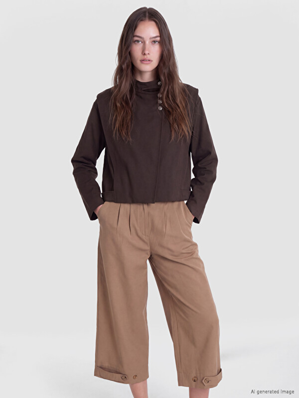 LCW Modest Mock Neck Oversize Women's Raincoat