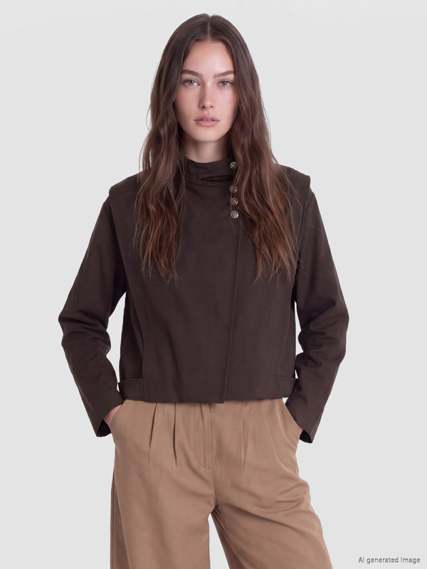 LCW Modest Mock Neck Oversize Women's Raincoat