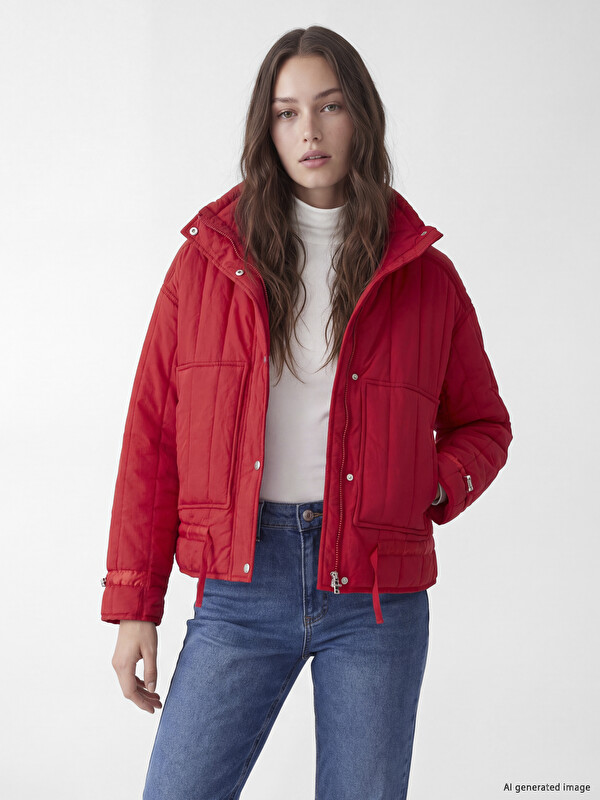 LCW Modest Mock Neck Oversize Women's Puffer Coat