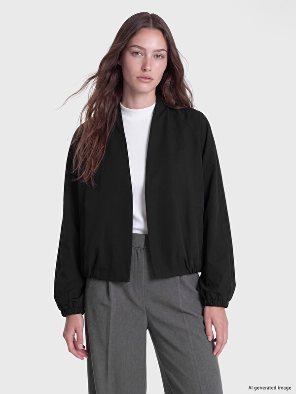 LCW Modest Kruvaze Yaka Oversize Kadın Yağmurluk