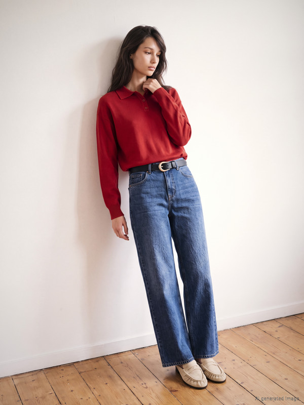 XSIDE Polo Collar Women's Knitwear Sweater