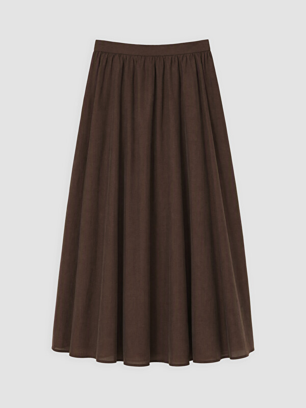 LCW Vision Elastic Waist Flared Skirt