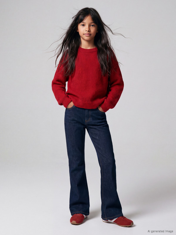 LCW Kids İspanyol Paça Kız Çocuk Jean Pantolon