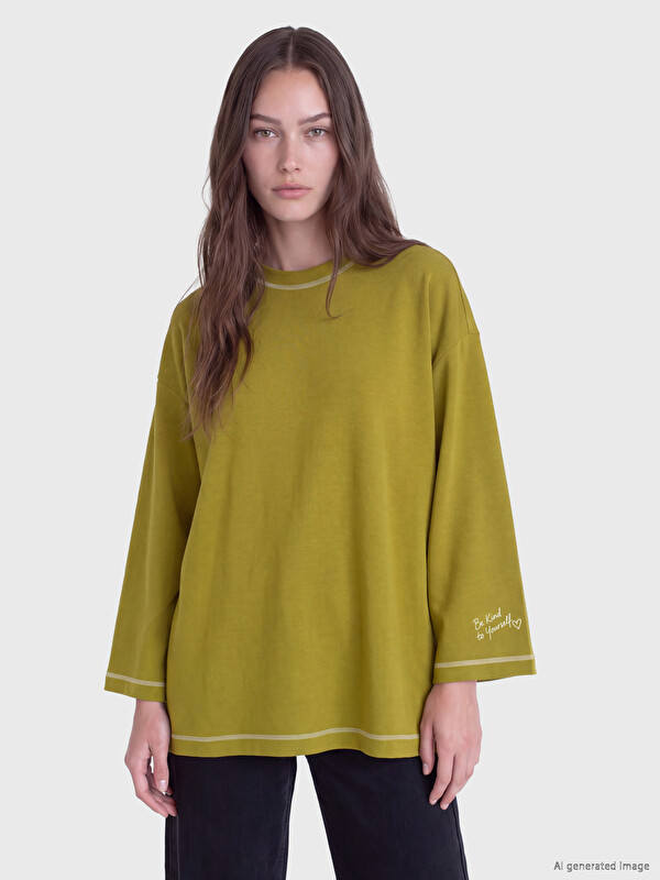 LCW Modest %100 Cotton Oversize Women's T-shirt