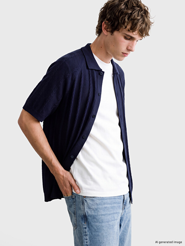 LCW Vision Regular Fit Erkek Triko Gömlek