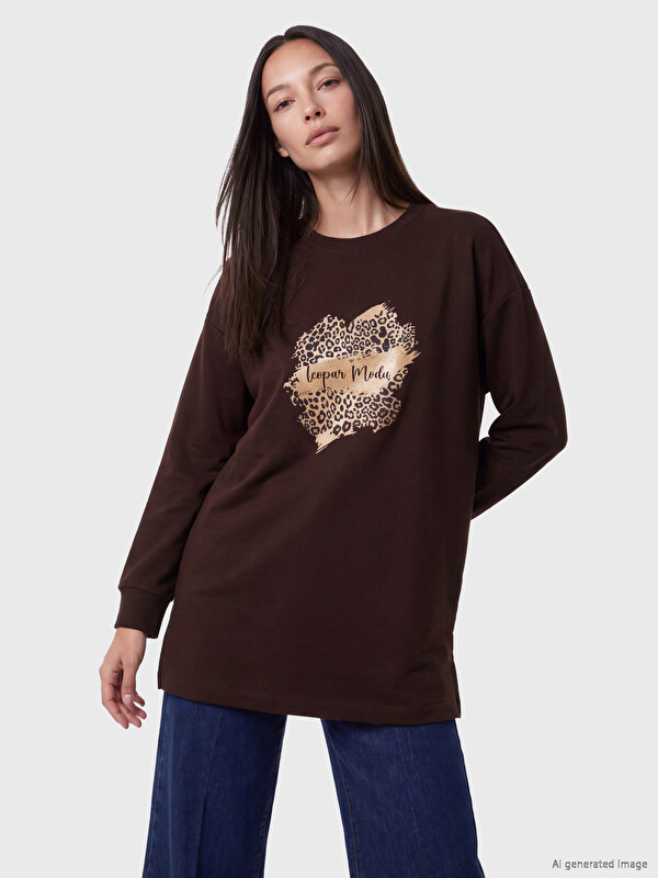 LCW EVERYDAY Soft Touch Oversize Kadın Sweatshirt Tunik