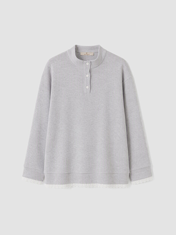 Natuvera Mock Neck Laced Women's Sweatshirt