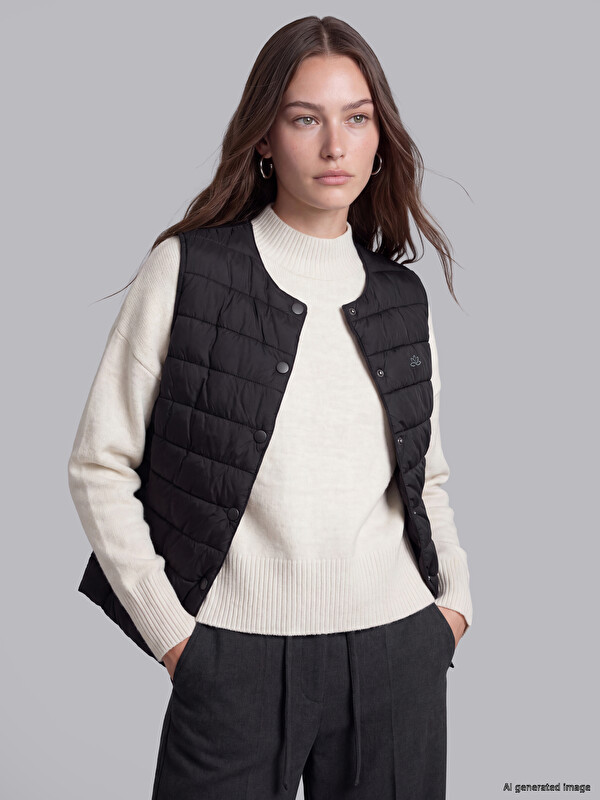 LCW Modest Bisiklet Yaka Kadın Şişme Yelek