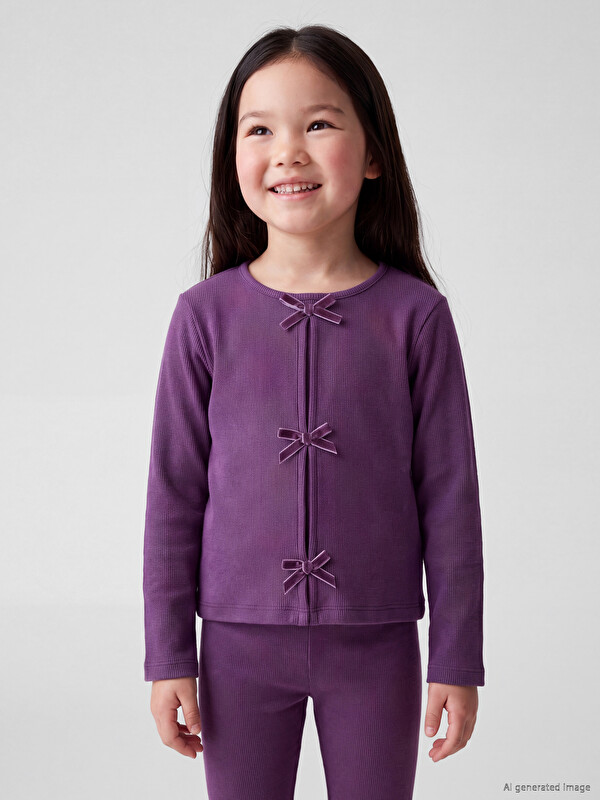 LCW Kids تیشێرتی کچان بە قۆڵی کروو و پێڵا