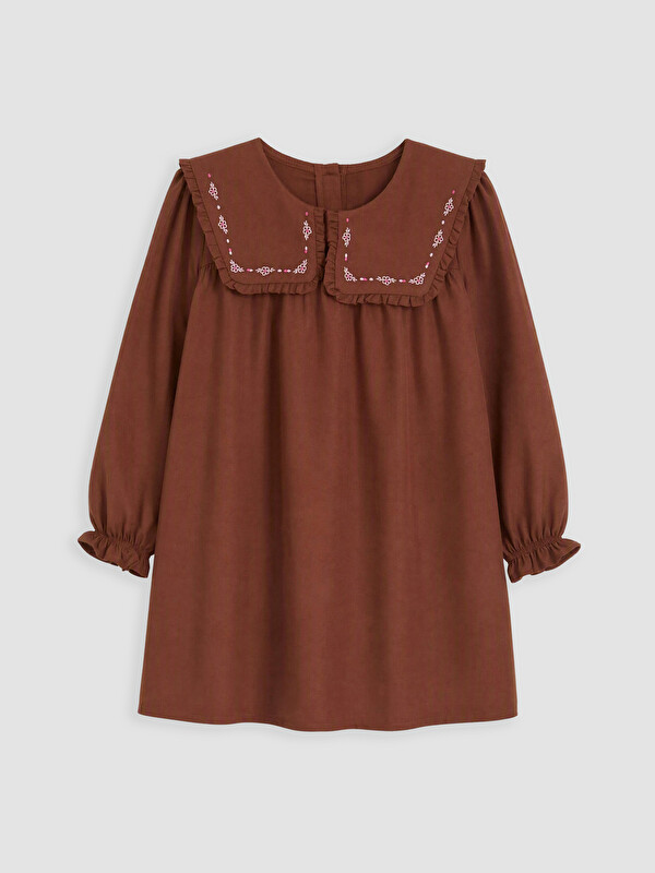 LCW Kids Peter Pan Collar Ruffled Girls' Dress
