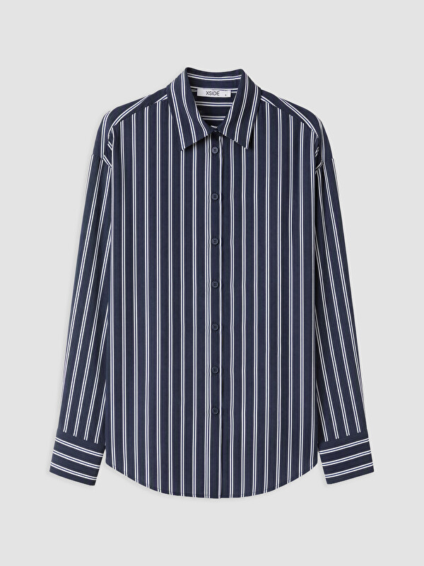 XSIDE Çizgili Oversize Poplin Kadın Gömlek