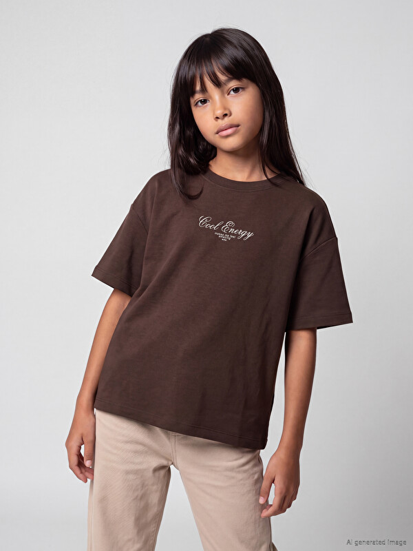 LCW Kids Girls' Printed Soft Touch T-Shirt