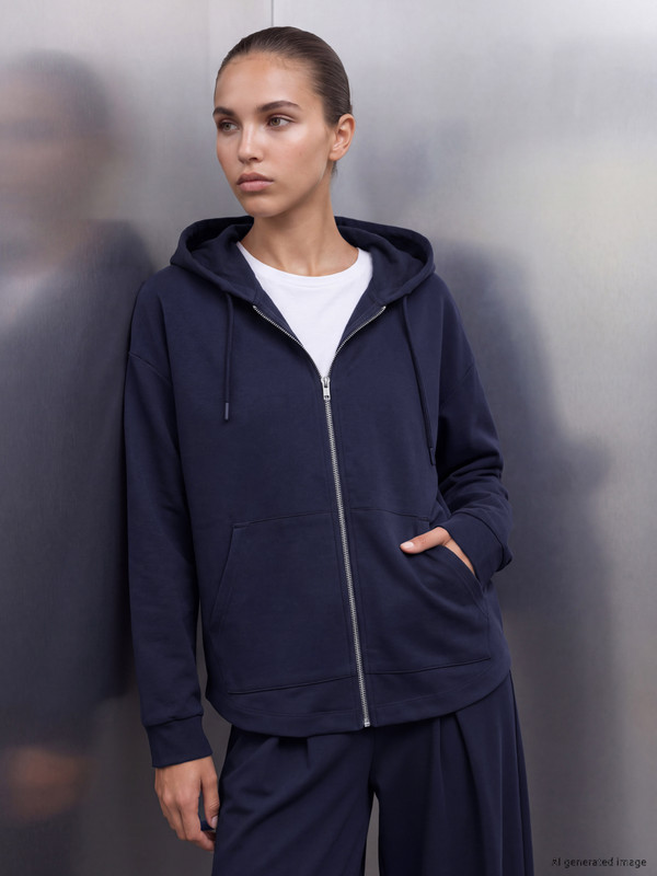 KOOR SPORT Kapüşonlu Oversize Fermuarlı Sweatshirt