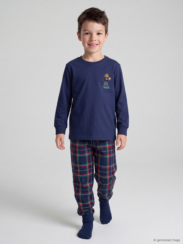 LCW Kids Crew Neck Boys' Pyjamas Set