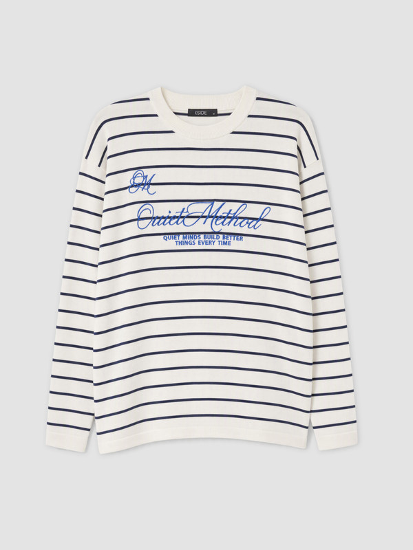 XSIDE Crew Neck Striped Men's Sweater