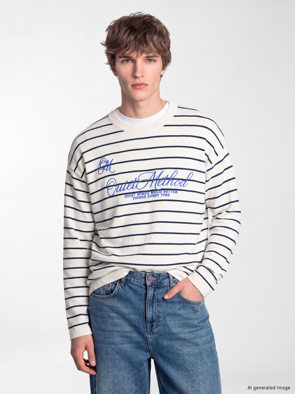 XSIDE Crew Neck Striped Men's Sweater
