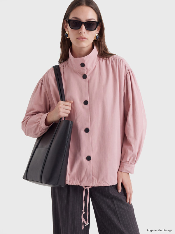 LCW Modest Mock Neck Oversize Women's Trench Coat