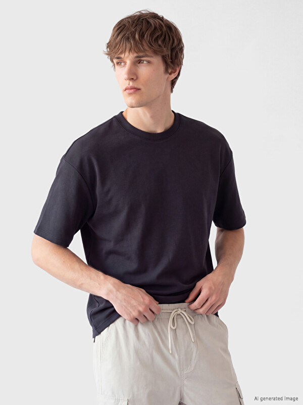 XSIDE Tricou pentru bărbați cu guler rotund