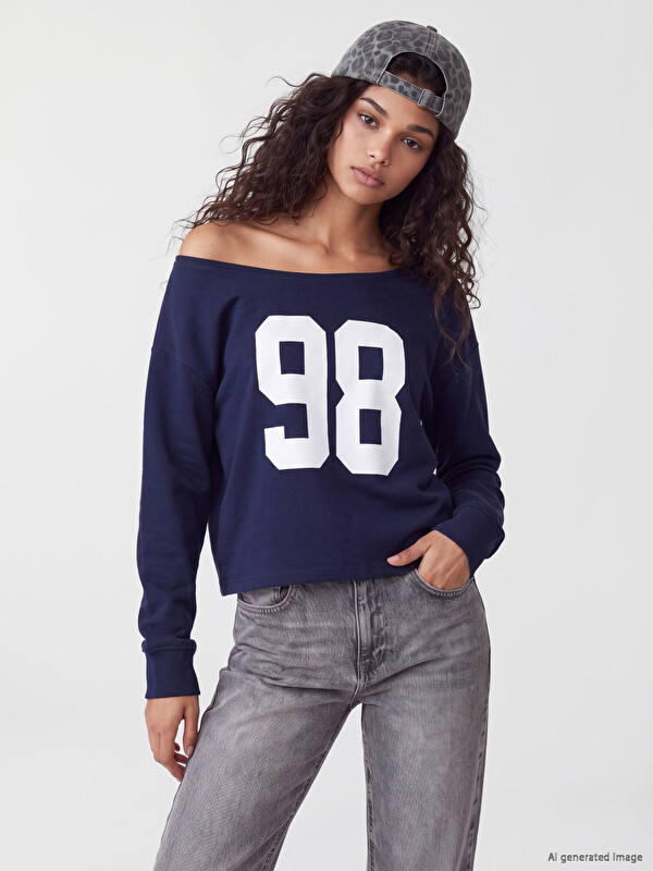 XSIDE Kayık Yaka Soft Touch Kadın Sweatshirt