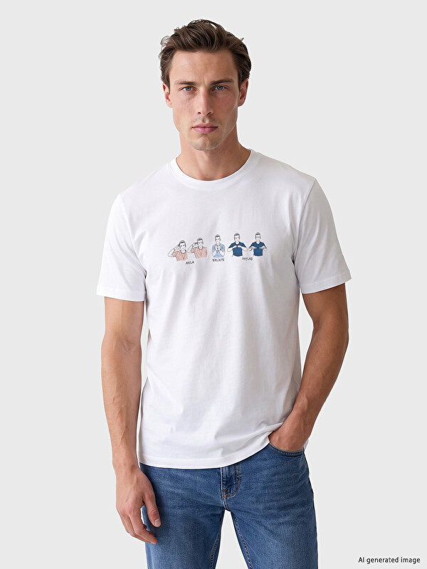 LCW Limitless Crew Neck Printed Men's T-shirt