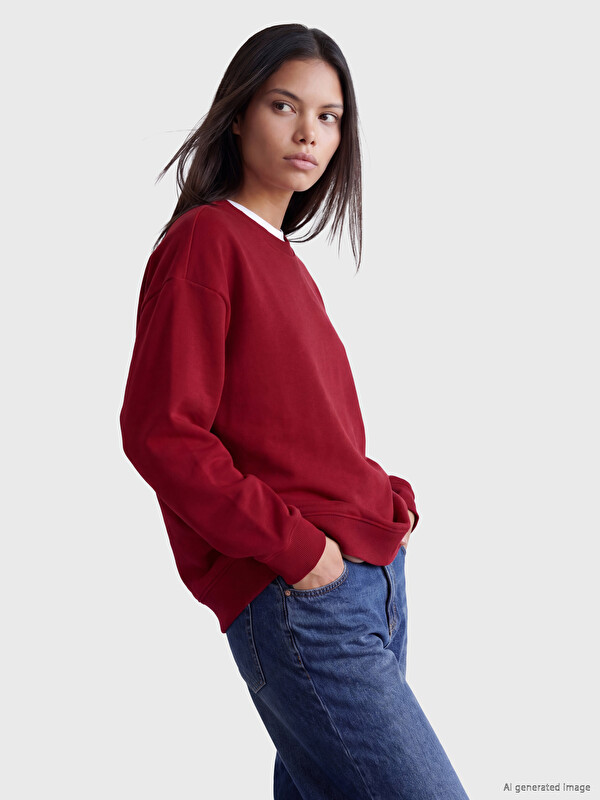 LCW Modest Bisiklet Yaka Kadın Sweatshirt Tunik