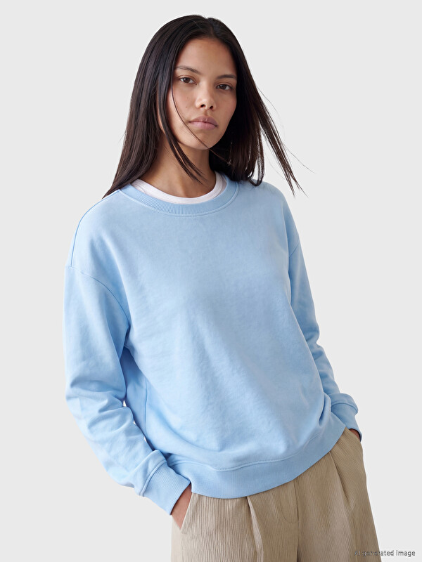 LCW Modest Bisiklet Yaka Kadın Sweatshirt Tunik