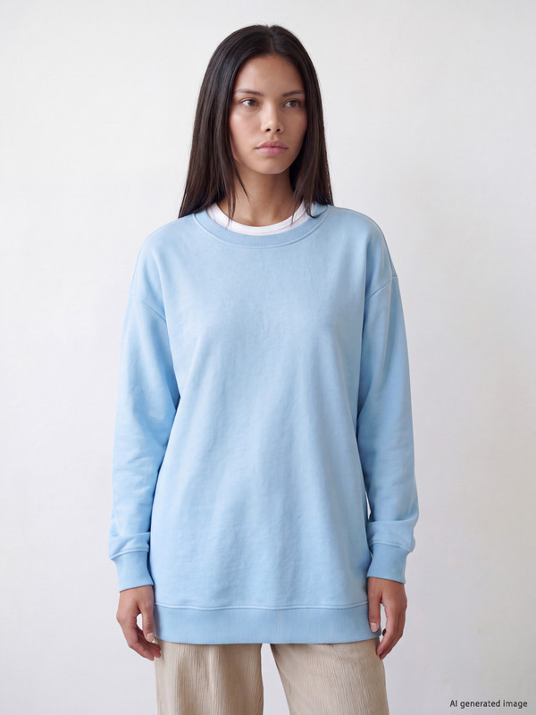 LCW Modest Bisiklet Yaka Kadın Sweatshirt Tunik