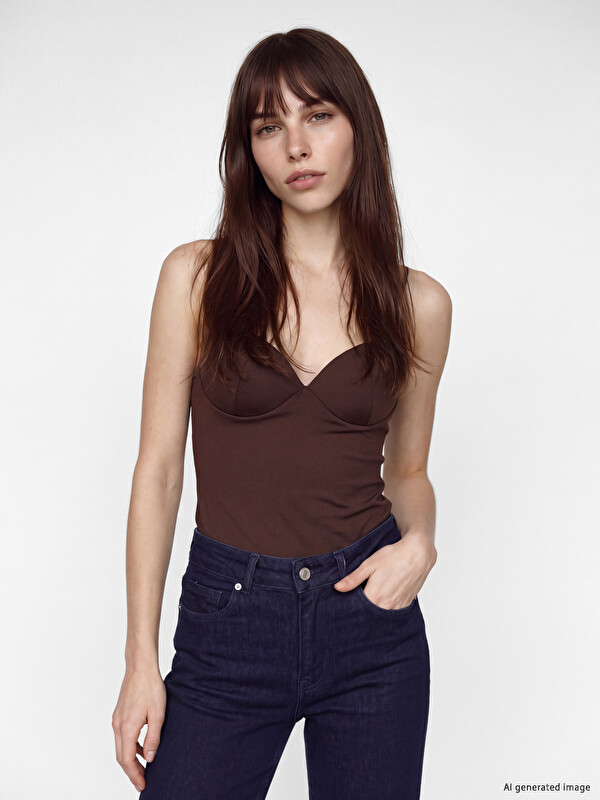 LCW Vision Sweetheart Neckline Strappy Covered Women's Tank Top