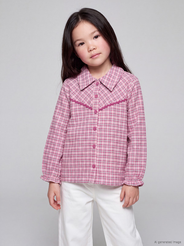 LCW baby Plaid Twill Girls' Shirt