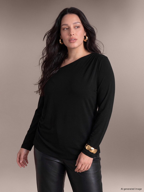 LCW Curve بلوز ڕه‌ش ژن