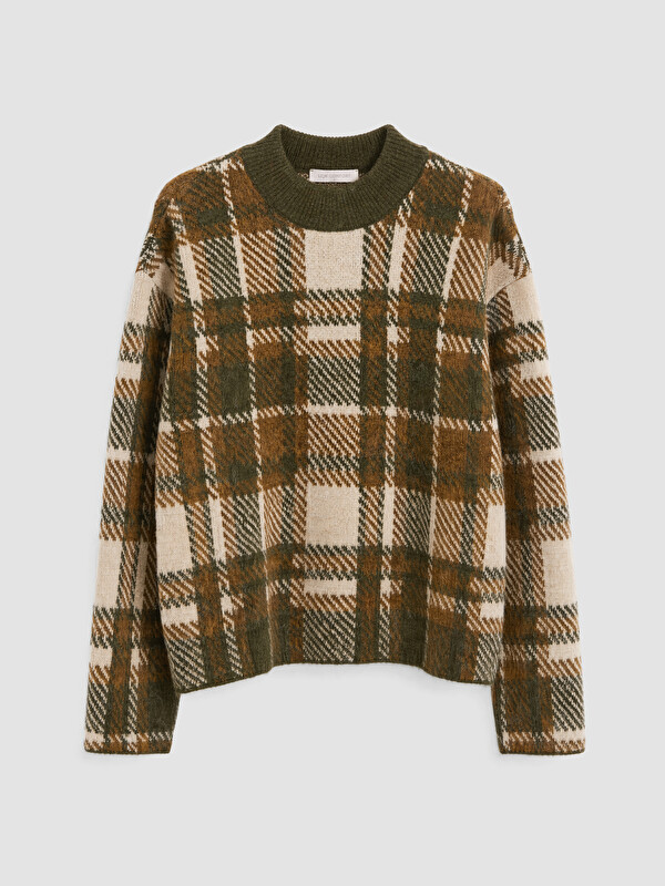 LCW Comfort Plaid Women's Knitwear Sweater
