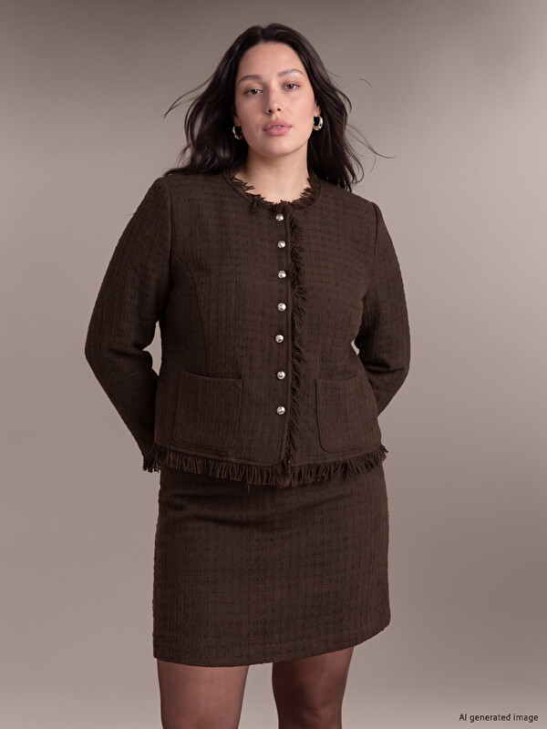 LCW Curve Woman Brown Jacket
