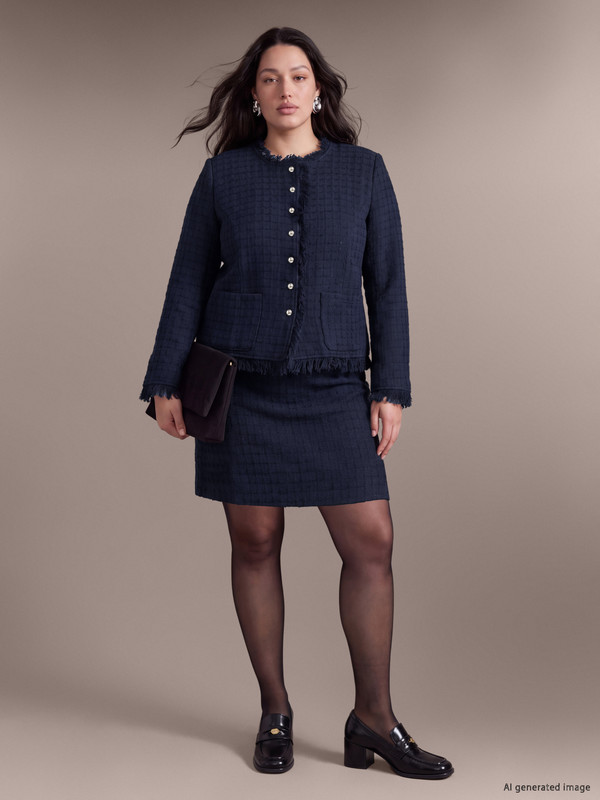LCW Curve Plus Size Tweed Mini Skirt