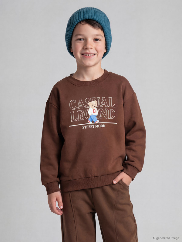 LCW Kids Printana debela majica bez kapuljače za dječake