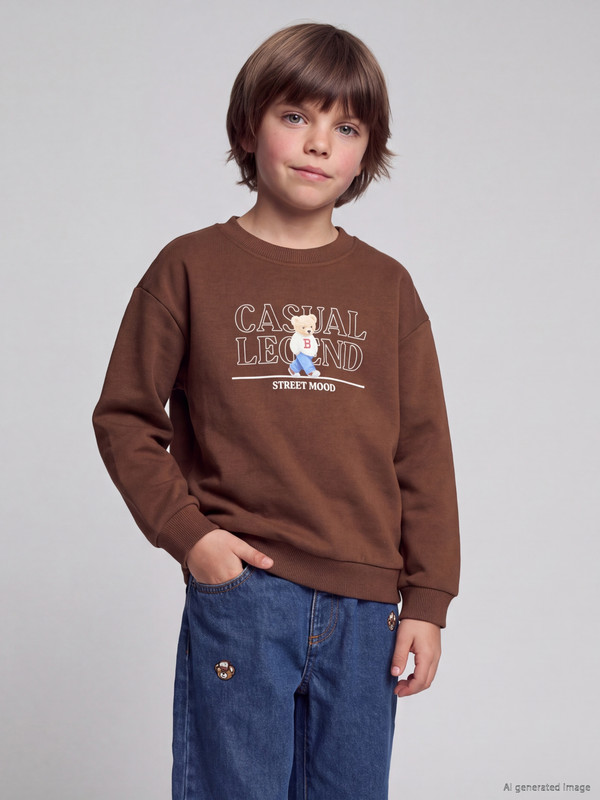 LCW Kids Printed Boys' Thick Sweatshirt