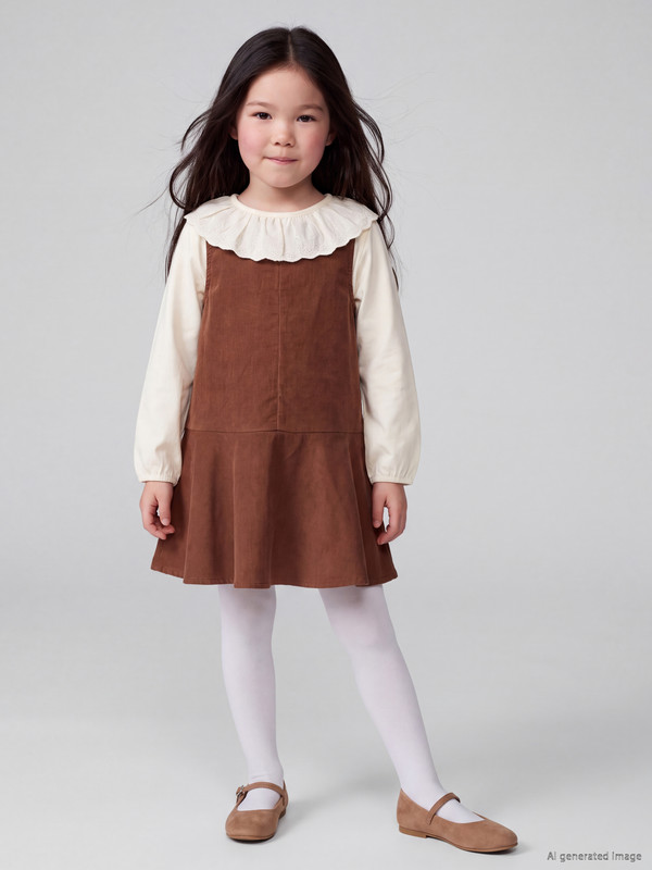 LCW Kids Girls' Velvet Dress and T-shirt