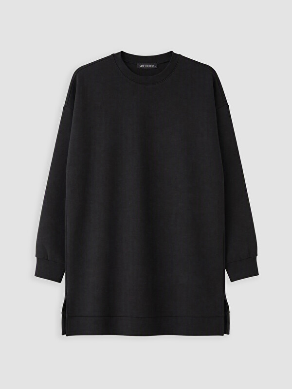 LCW Modest Woman Black Sweatshirt Tunic