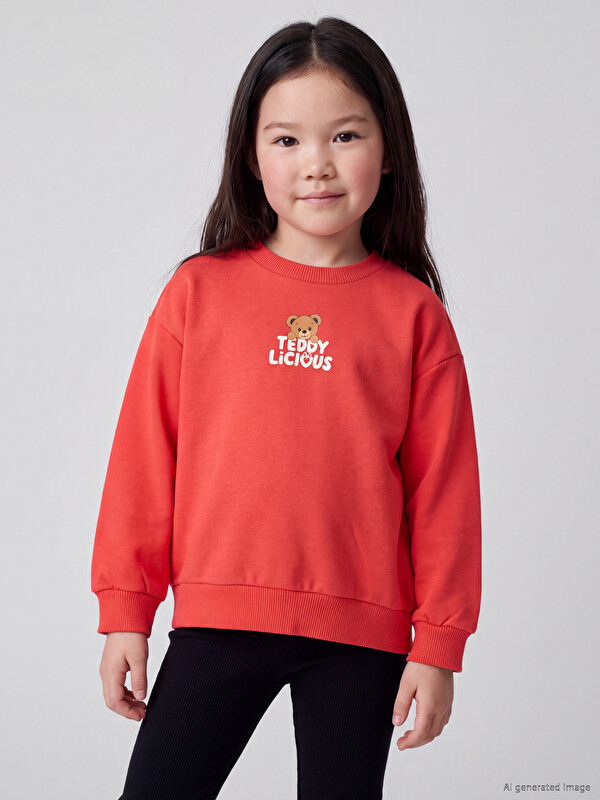 LCW Kids Baskılı Kız Çocuk Sweatshirt
