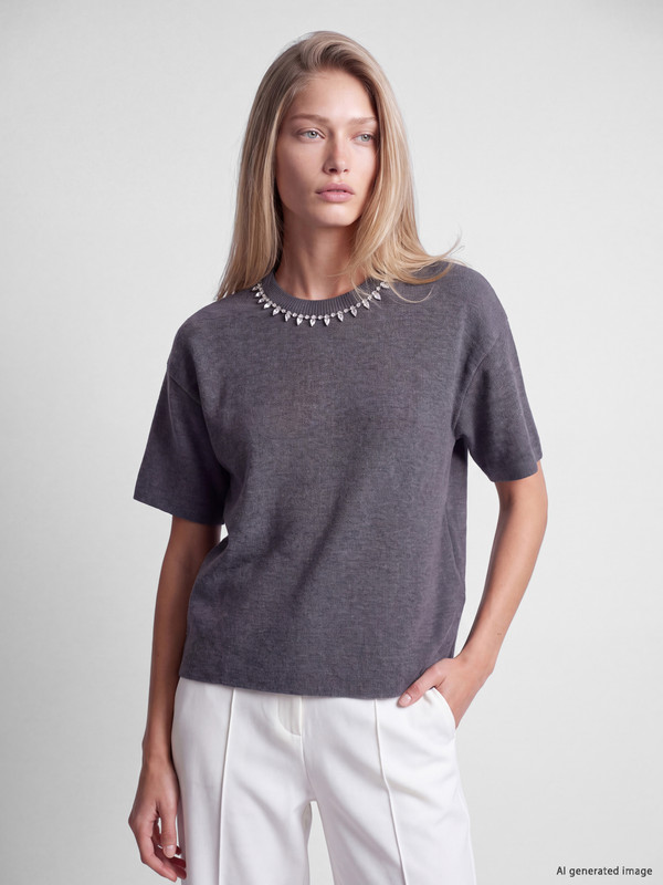 LCW Vision Rhinestone Women's Knitwear Sweater