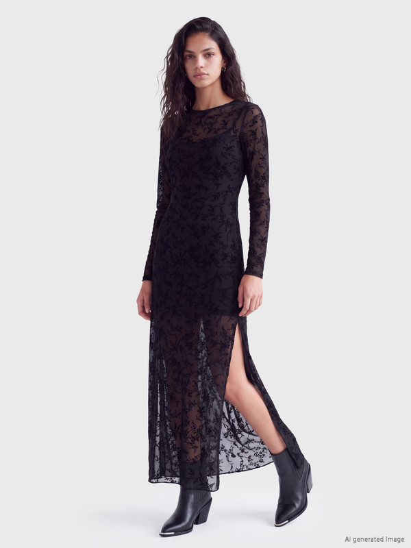 XSIDE Floral Bodycon Tulle Dress