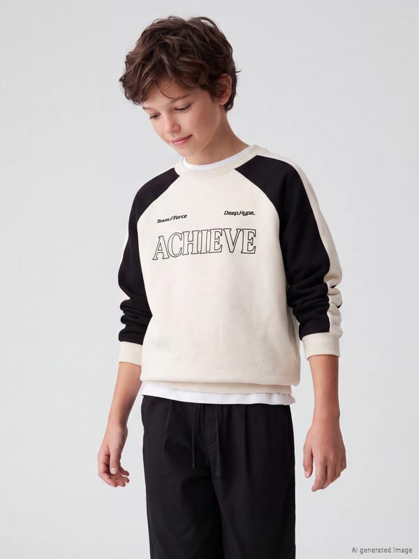 LCW Kids Crew Neck Boys' Thick Sweatshirt
