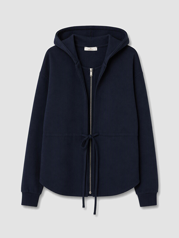 Natuvera Woman Navy Zip-Up Sweatshirt