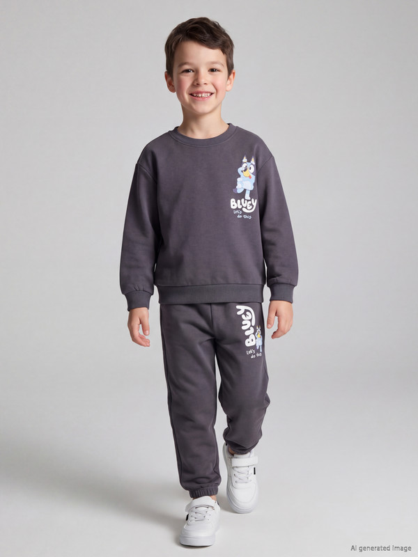 LCW Kids Bluey Printed Boys' Thick Tracksuit Set